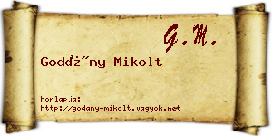 Godány Mikolt névjegykártya